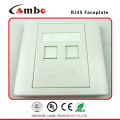 Hecho en China Tipo 120 Placa frontal de la red Color blanco 86 X 86m m 2 Placa frontal del puerto RJ45